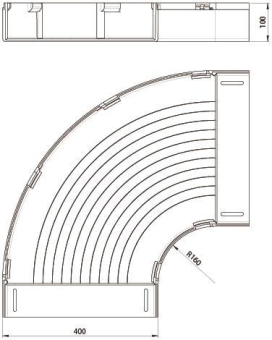 Unex Flachbogen 90° lichtgrau      66430 