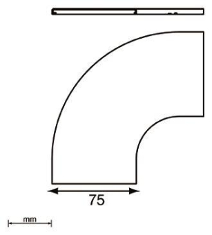 Unex Abdeckung Bogen 90° 75mm      66061 