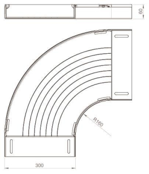 Unex Flachbogen 90° lichtgrau      66310 