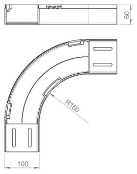 Unex Flachbogen 90° lichtgrau      66110 