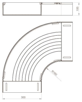 Unex Flachbogen 90° lichtgrau      66330 