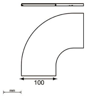 Unex Abdeckung Bogen 90° 100mm     66111 