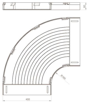 Unex Flachbogen 90° lichtgrau      66410 