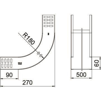 OBO RBV 650 S FS Vertikalbogen 90° 