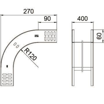 OBO RBV 640 F FS Vertikalbogen 90° 