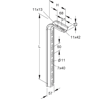 NIED Verzinkt Wandausleger         300MM 