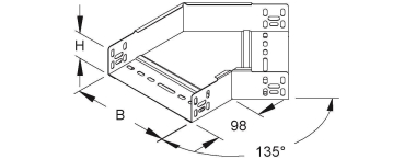 Niedax Bogen 45° 60x152mm   RBA 60.150 F 