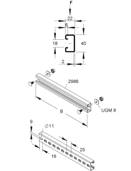 Niedax Sprosse f.Steige- SPCKL 86/1000 F 