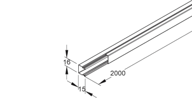 NIED Blechkanal LLK 16.016 mit Deckel 