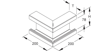 NIED Gerätekanal-Außeneck   GKA 133-78 S 
