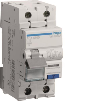 Hager Fi-LS 1P+N 10kA C-16A 10mA ACA566D 