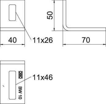 OBO BW 10 FT Befestigungswinkel 70x50x40 