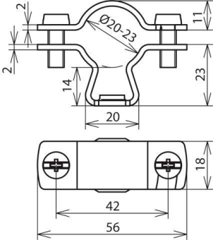 DEHN Leitungshalter  LH ZS 20 23 GM8 V2A 