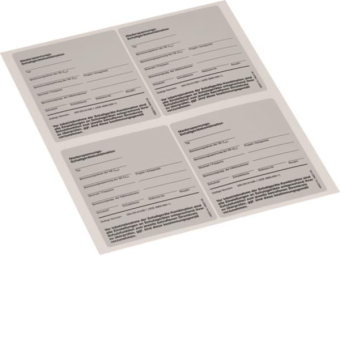 Hager Typenschild n.EN61439     FZ10TS1D 