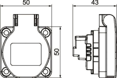 OBO ASD-D0 SW Anbausteckdose 0° 1f 