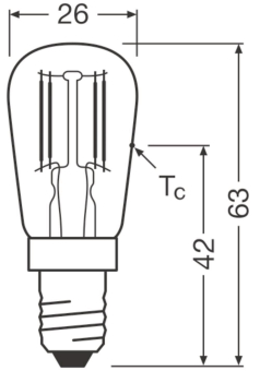 Osram LED SPECIAL T26 DIM 2.8W 827 Clear 