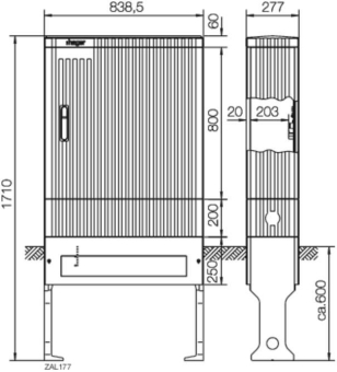 Hager Verteilersäule leer         ZAL177 