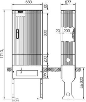 Hager Verteilersäule leer         ZAL175 