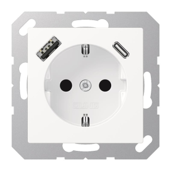 Jung SCHUKOsteckdose m.USB A1520-15CAWWM 
