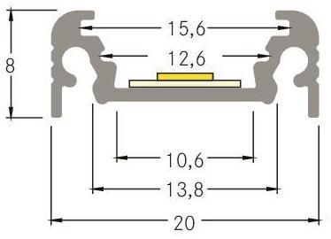 BRUM LED-Flachprofil 20x8mm     53600260 