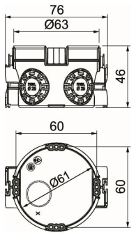 OBO UG 46 UP Gerätedose Ø60mm H46mm 