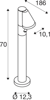 SLV T-TUBE 70 POLE GU10 single   1008014 