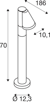 SLV T-TUBE 70 POLE GU10 single   1008016 
