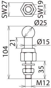 DEHN Kugelfestpunkt D  KFP 25 M12 35 SKM 