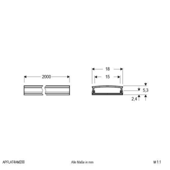 EVN Alu-Profil flach mit    APFLAT4AM200 