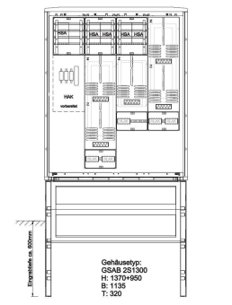GSAB Zähleranschlusssäule  09.00.1P51HSA 