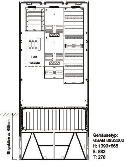 GSAB Zähleranschlußsäule    08.88.1P21V6 