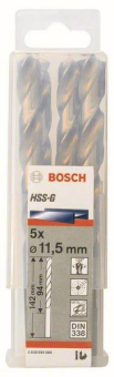 Bosch 5Metallbohrer HSS-G DIN 2608595080 
