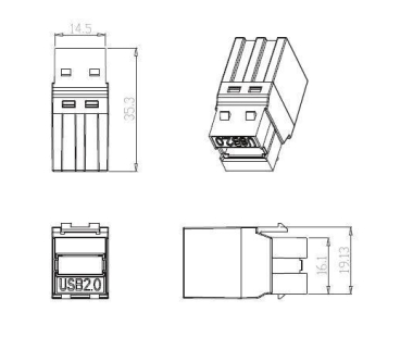 EFB USB2.0 Snap-In Adapter weiß  EB498V2 