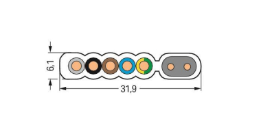 WAGO 897-261 Flachleitung,Eca,5G2,5 mm² 