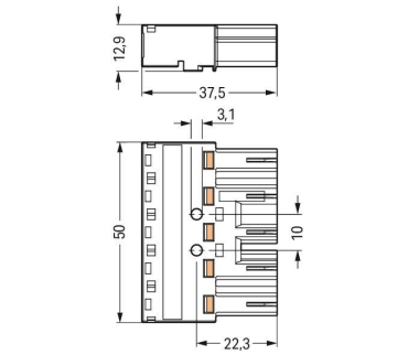 WAGO 770-255 Stecker,5-polig,grau 