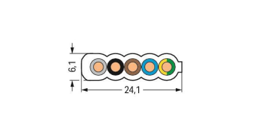 WAGO 897-251 Flachleitung,Eca,5G2,5 
