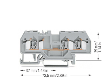 WAGO 281-681 3-Leiter-Durchgangsklemme,4 