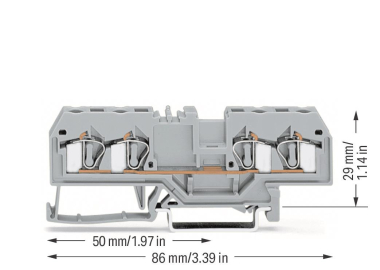 WAGO 281-652 4-Leiter-Durchgangsklemme,4 