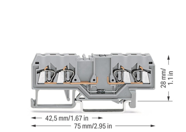 WAGO 280-815/281-410 Bauelementklemme,4 