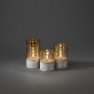 LED Kerzen 3er-Set smokey brown 1819-600 