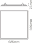 LEDV PL 600 RECESSED MOUNT FRAME 2X1 