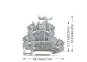 WAGO 2002-2238 Doppelstockklemme, 