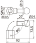 Dehn 757600 KFP 25 W90    KFP 25 W90 M16 