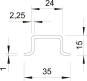 OBO 2069 15 2.2 GTP Hutschiene ungelocht 