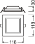 LEDV DL SLIM SQ105 6W/3000K WT IP20 