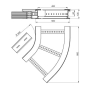  Flachbogen 45  halogenfrei grau 135x500 