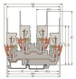 WAGO 870-151 2-Pin/2-Pin-Doppelstock- 