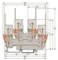 WAGO 870-151 2-Pin/2-Pin-Doppelstock- 
