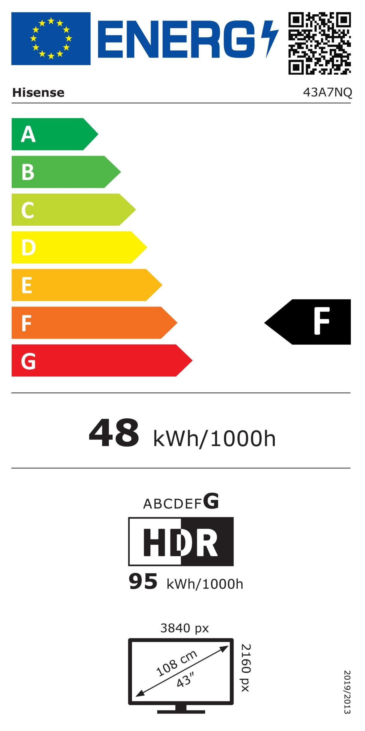 Hisense 43A7NQ sw QLED-TV 