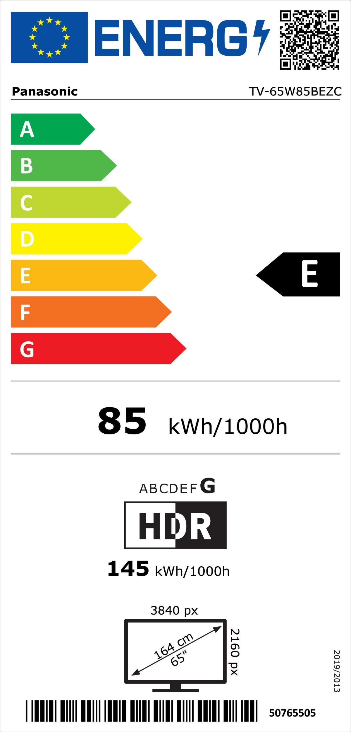 Panasonic TV-65W85BEZC sw QLED-TV 
